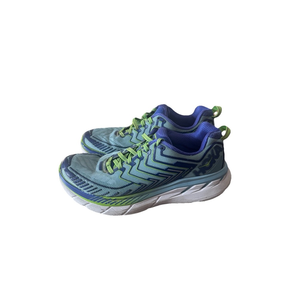Hoka One One Clifton 4  Athletic Women's Shoes Size‎ 8.5 Green/Blue